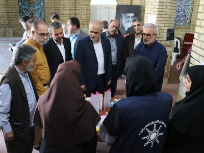 برپایی میزخدمت پیشگیری از اعتیاد بهزیستی گیلان در مصلی رشت