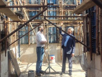 بازدید دکتر آشوبی از روند آماده‌سازی زیرساخت بخش رادیوتراپی بیمارستان رازی