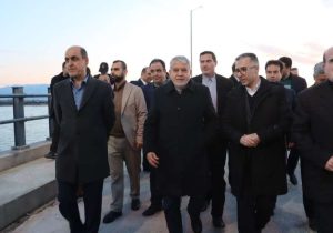 بازدید استاندار و وزیر میراث فرهنگی از مجتمع بندری و گردشگری چمخاله لنگرود