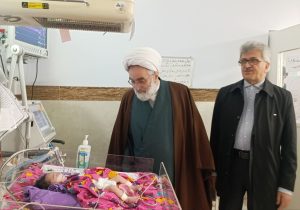 حضور عیدانه آیت‌الله فلاحتی در بیمارستان الزهرا (س) رشت