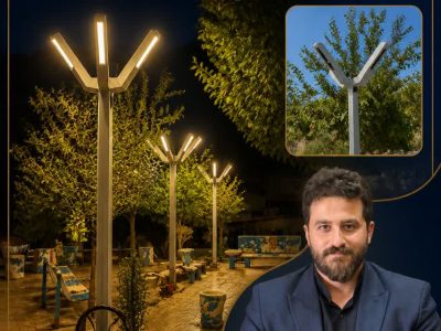 بهرهبرداری از پروژه نصب دو پایه روشنایی مدرن در پارک پایینبازار رودبار