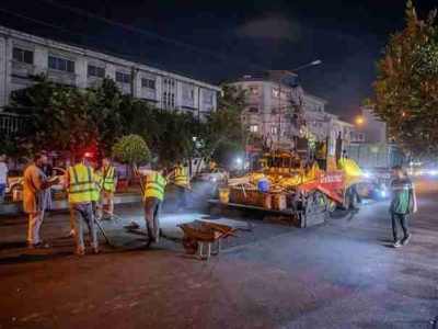 عملیات آسفالت شبانه در رشت با سرعت ادامه دارد