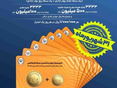 ۳۱ شهریورماه؛ آخرین مهلت شرکت در جشنواره بزرگ قرعه­ کشی حساب‌های قرض‌الحسنه پس‌انداز بانک سپه